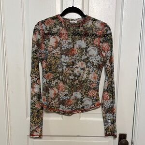LA MIEL Floral Long Sleeve Top - Multicolor
